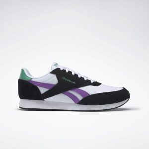 Adidasy Damskie Reebok Royal Classic Jogger 2.0 Czarne/Białe/Fioletowe/Turkusowe PL 58OEFPR